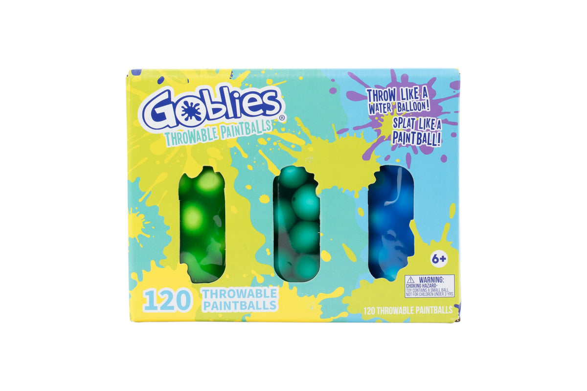 Goblies green-teal-blue packaging ready for outdoor fun