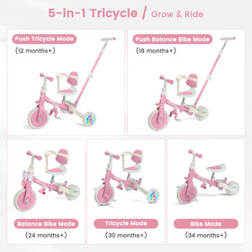 GOBOKLE adjustable push handle in pink for parent control