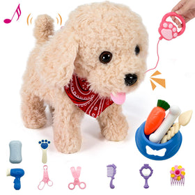 GOBRILLFUN interactive walking plush puppy showing lifelike movement for imaginative play.