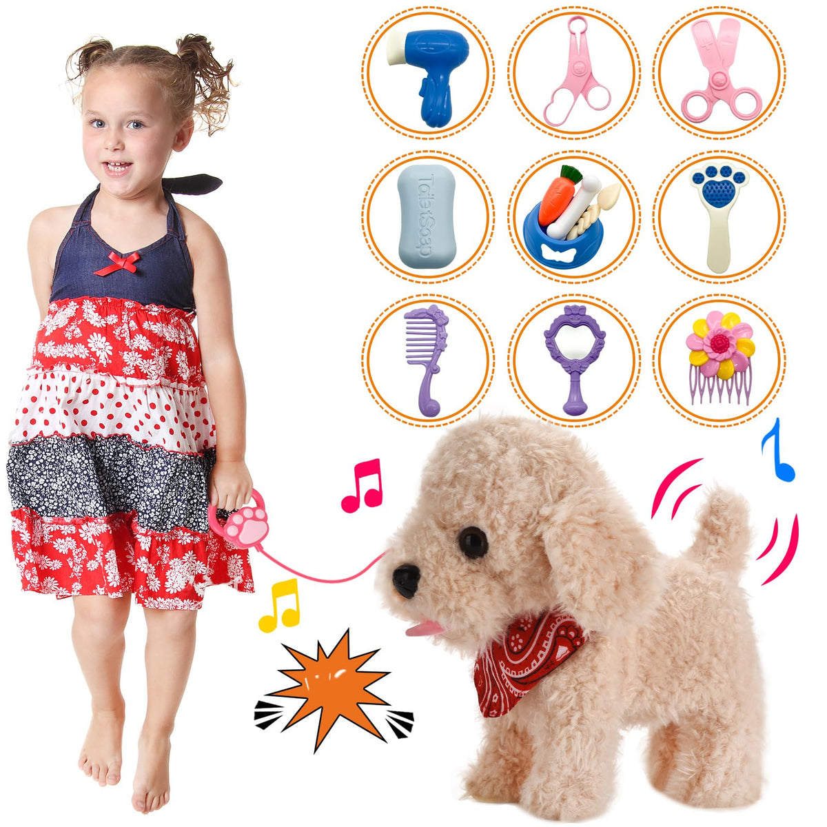 GOBRILLFUN grooming tools set ready for pretend bathing and care.