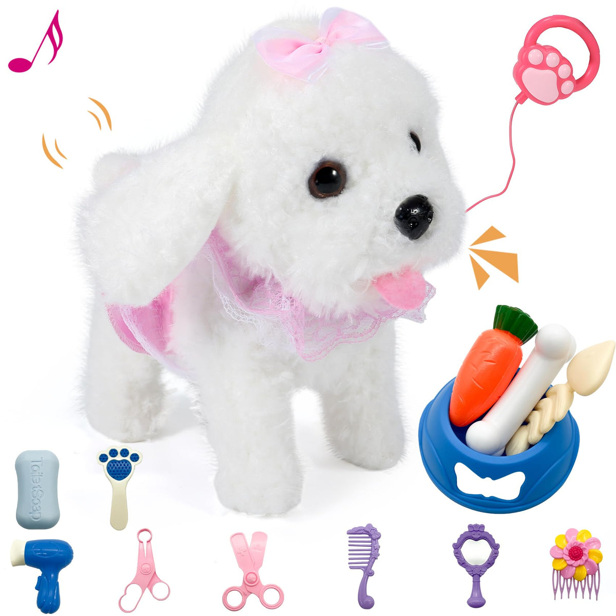 GOBRILLFUN remote-control robot dog walking indoors for creative play sessions