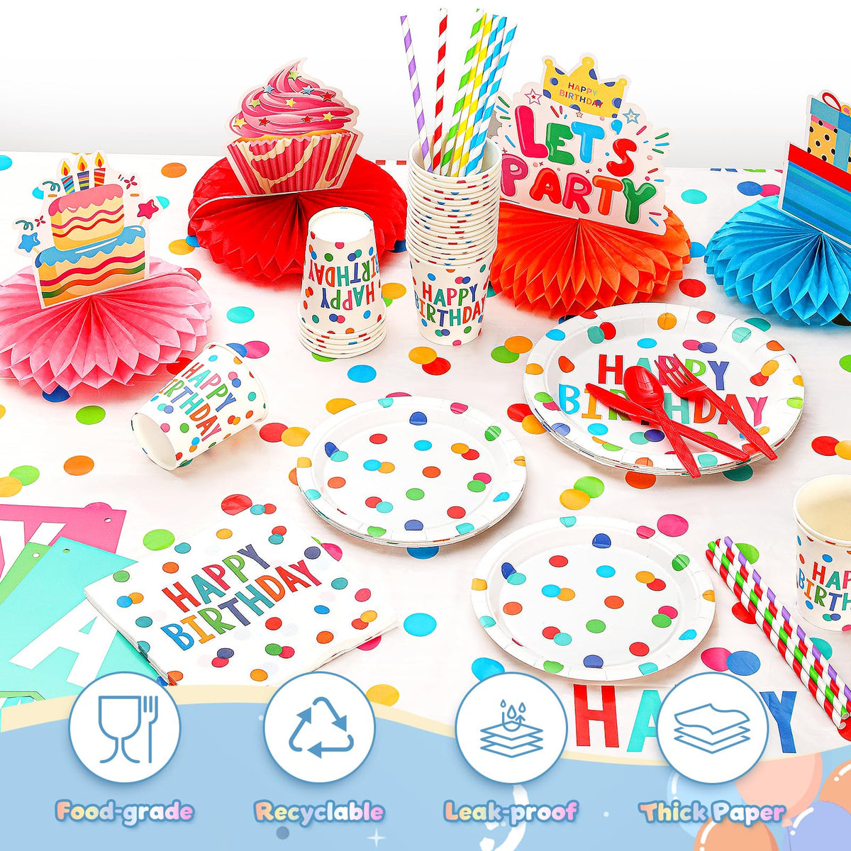 Gobutend 7-inch plates for kids' party snacks and easy serving.