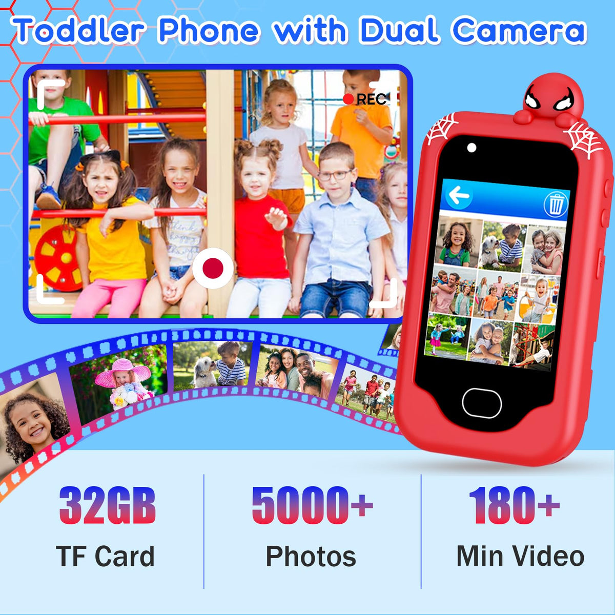 Gocina Kids Smart Phone durable silicone shell protects from drops.