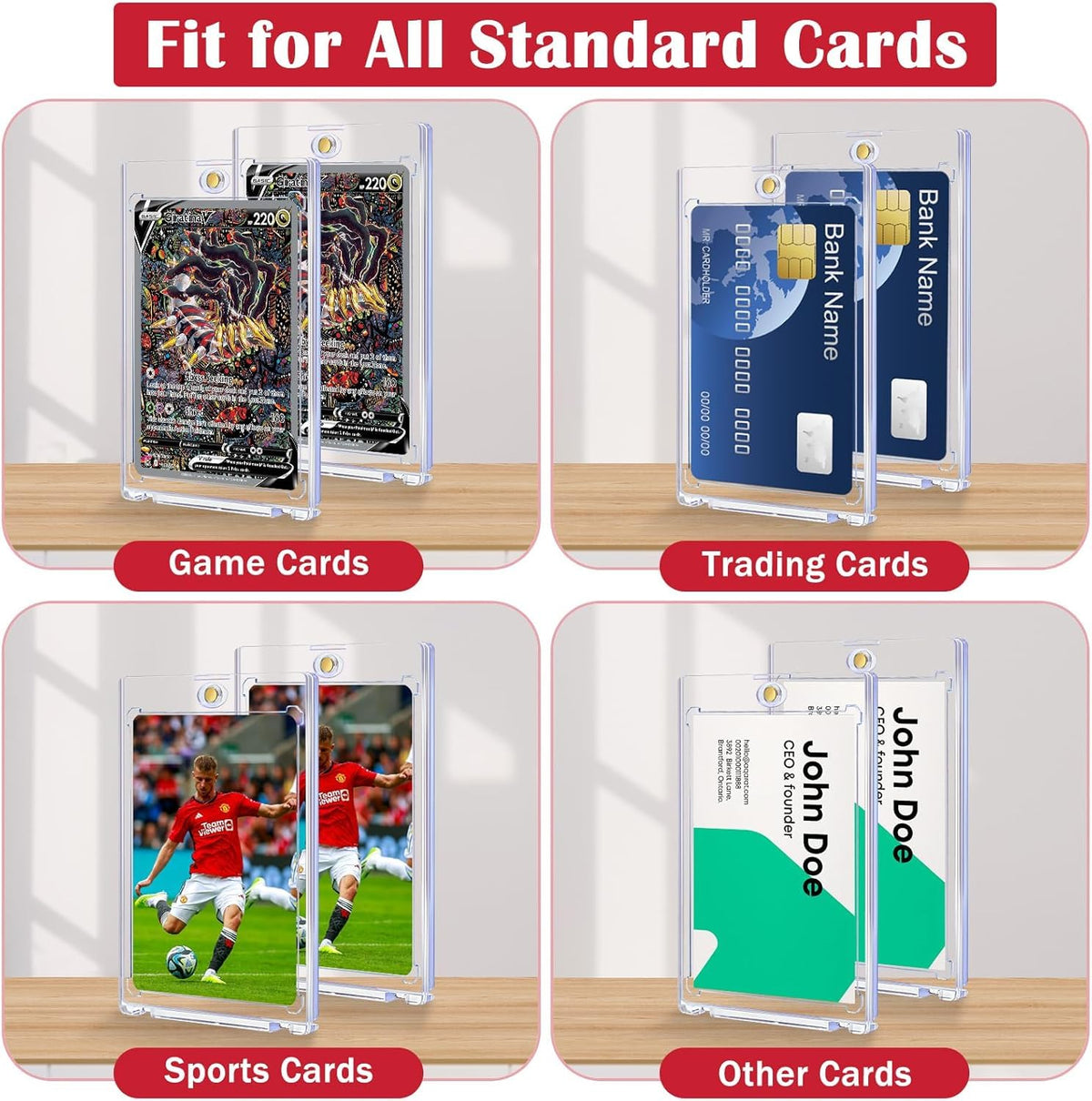 Display-ready GoClimber holder for MTG, sports, and baseball cards