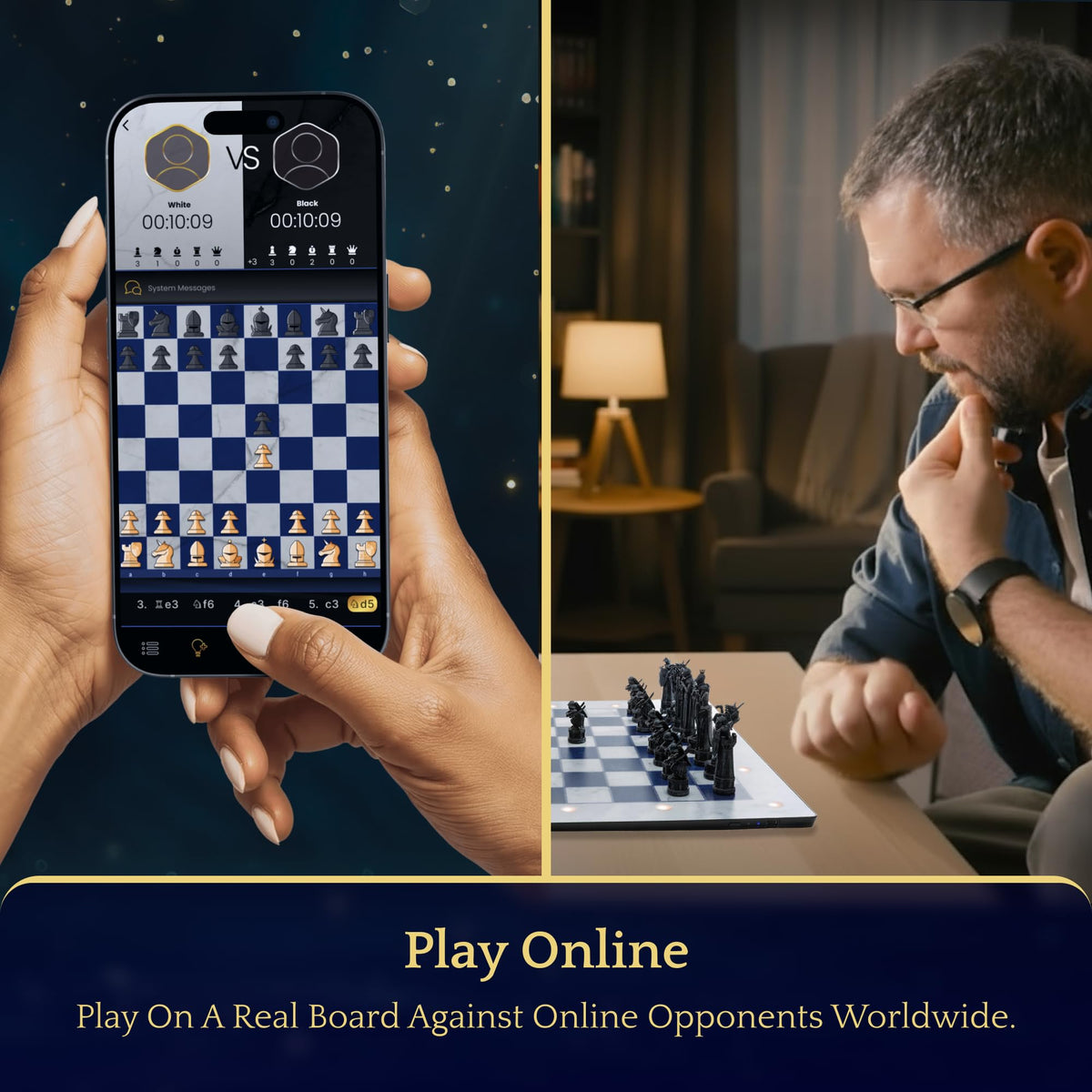 GoCube GoChess Mini Wizard players enjoying a mixed-skill match in a casual setting.