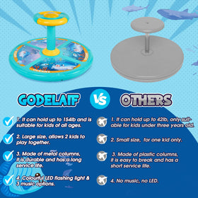 GODELAIF Sit and Spin 360-degree rotation captures dynamic movement for active play.