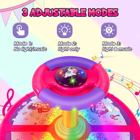GODELAIF Unicorn Sit and Spin music modes add playful sounds for joyful sessions