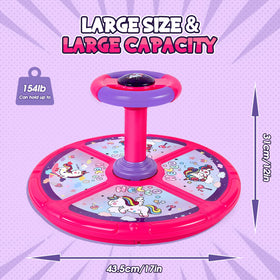GODELAIF Unicorn Sit and Spin two kids sharing a seat for social fun