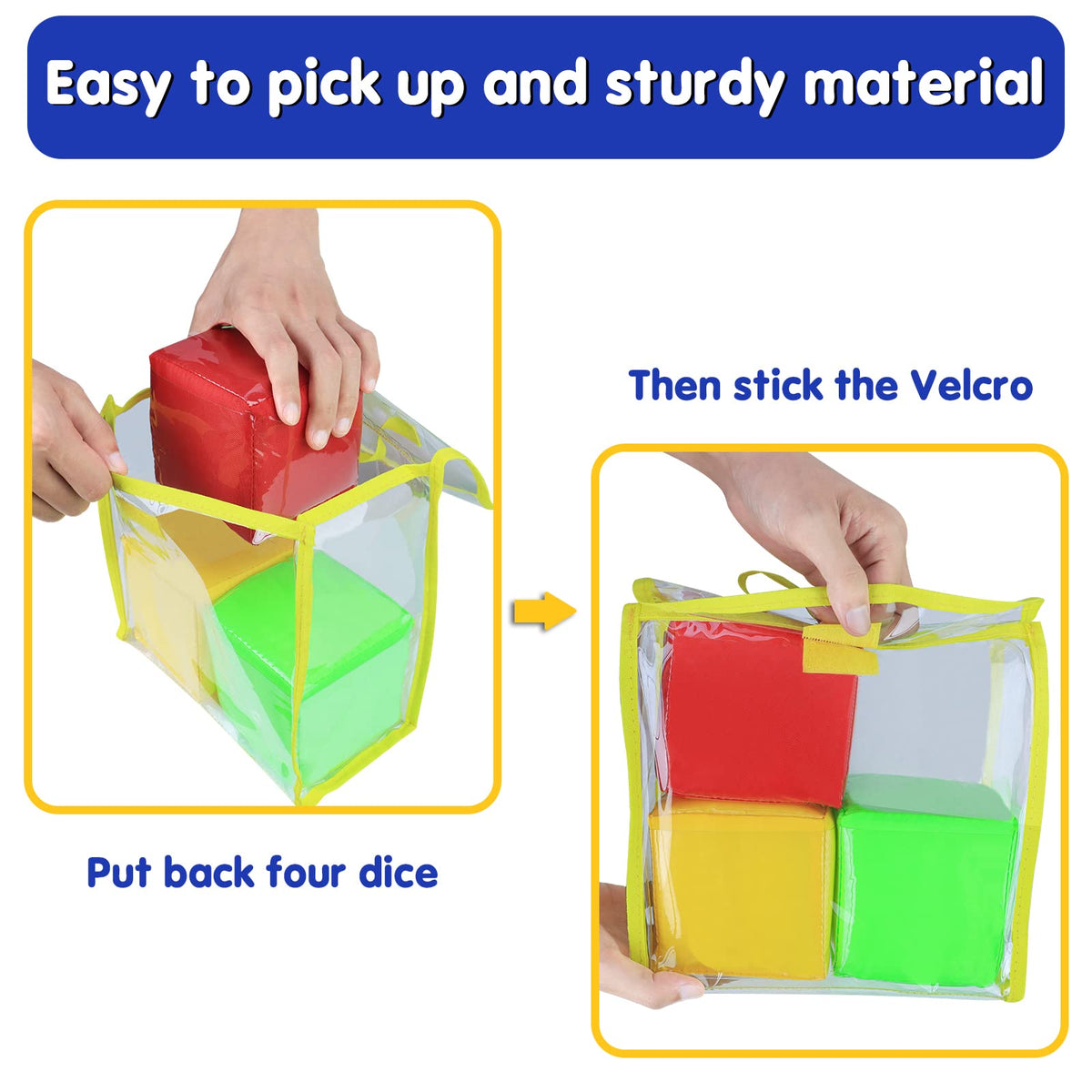 Godery compact pocket dice showing the 3.75-inch size for portability.