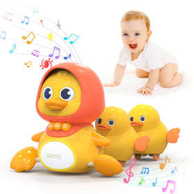 Gofimyee Crawling Duck main duck with music engages babies during floor play