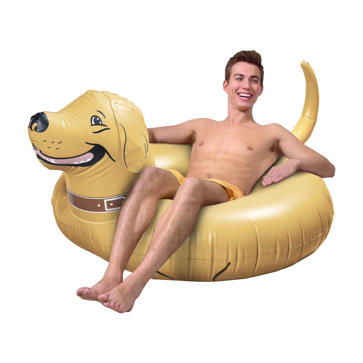 GoFloats Buddy Dog Party Tube floating in sunny water for family fun