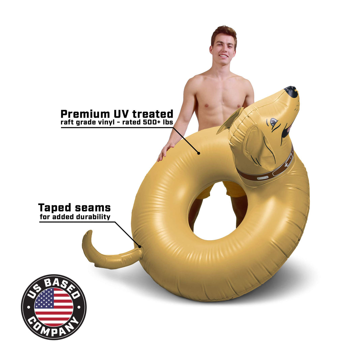 GoFloats Buddy 4 ft wide inflatable tube providing stable lounging