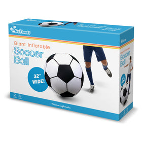 GoFloats giant inflatable soccer ball supporting active play for kids and adults.