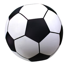 GoFloats giant inflatable soccer ball inflated for backyard play, ideal for family fun.