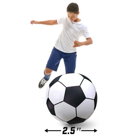 GoFloats giant inflatable soccer ball crafted from raft-grade vinyl for outdoor durability.