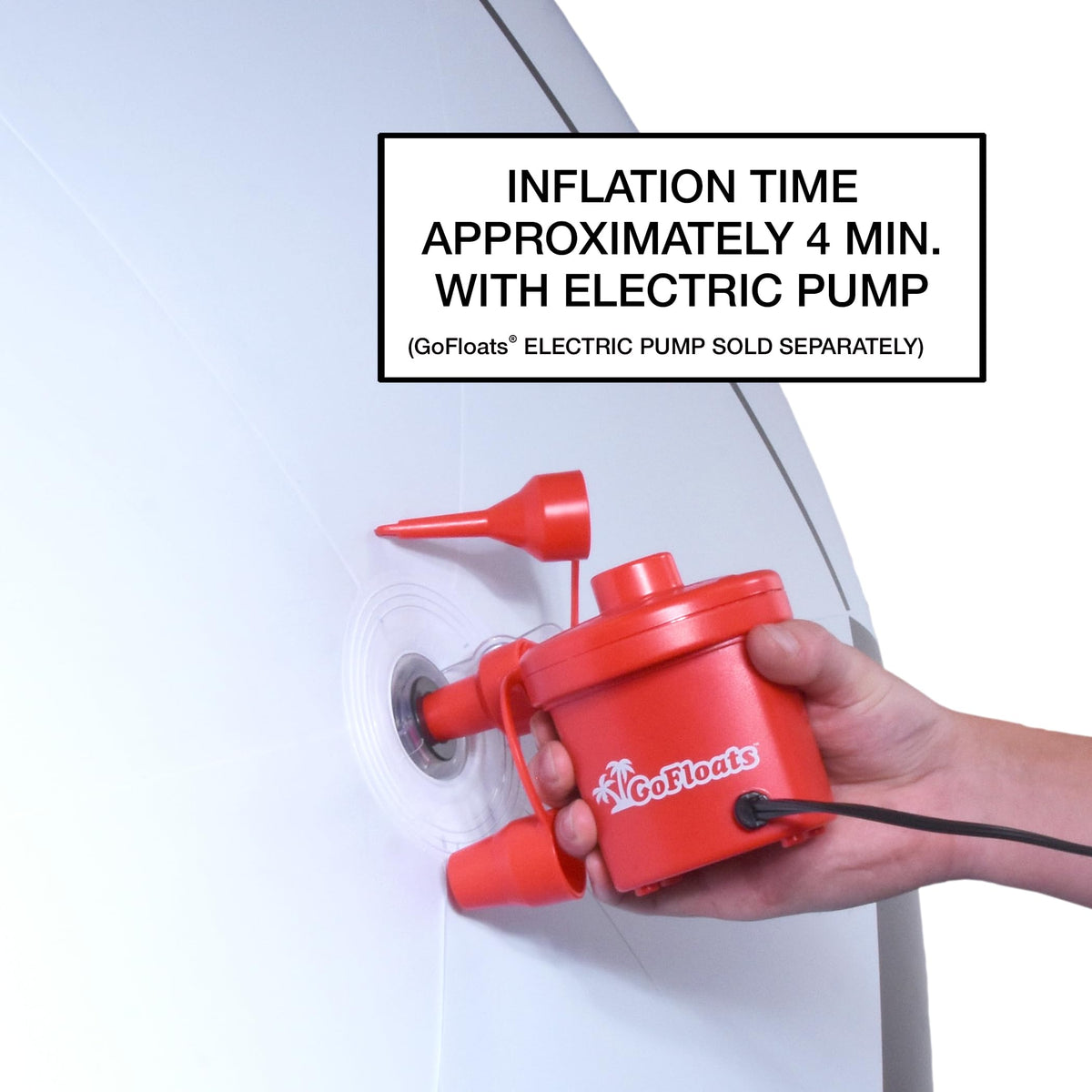 GoFloats rapid valve inflates quickly, saving time for spontaneous backyard fun.
