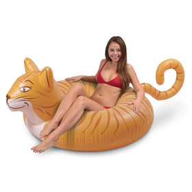 GoFloats Meowzers Cat Tube exterior view, vibrant for sunny pool days.