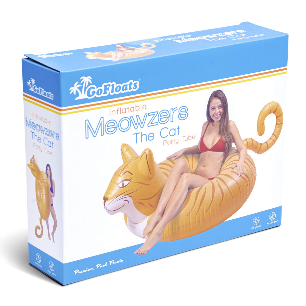 GoFloats Meowzers Cat Tube versatile use at pool, lake, or beach.