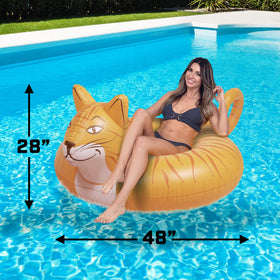 GoFloats Meowzers Cat Tube inflation valve close-up for quick setup.