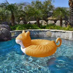 GoFloats Meowzers Cat Tube side shot, showcasing durable thicker vinyl.