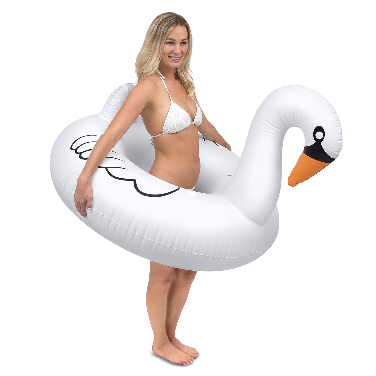 GoFloats Swan Party Tube for family use, suitable for ages 12+ and friends