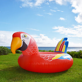 GoFloats Tropical Parrot pool float on water for sunny days and fun.