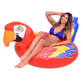 GoFloats Tropical Parrot pool float wide design ideal for group lounging.