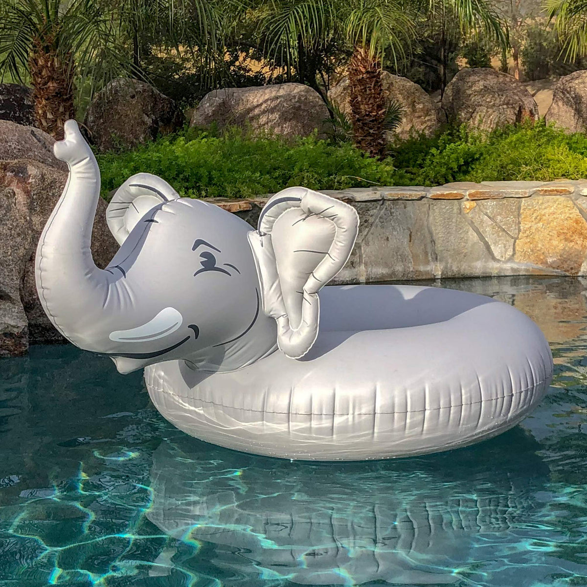 GoFloats Trunks Elephant Party Tube rapid valve system for fast inflation.