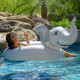 GoFloats Trunks Elephant Party Tube wide raft showing four-foot footprint for many ages.