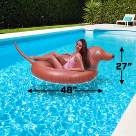 GoFloats Wiener Dog Party Tube rapid valve for quick inflation and deflation
