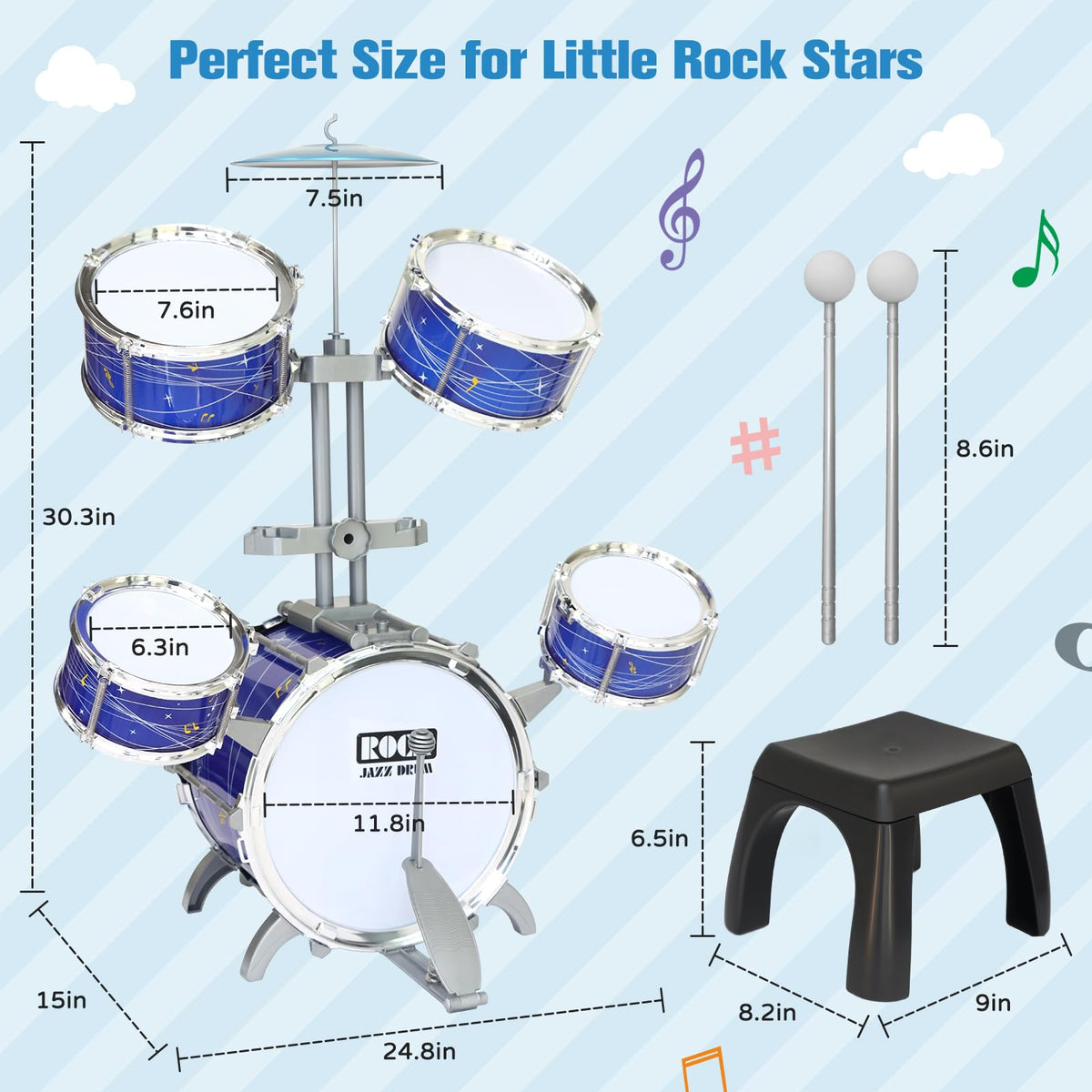 GoFujuco drumsticks are kid-friendly and easy to grip for first-time players.