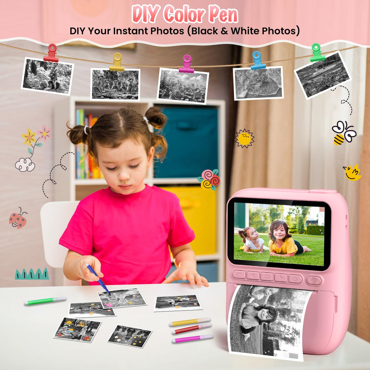 Gofunly color pencils included for decorating printed images.