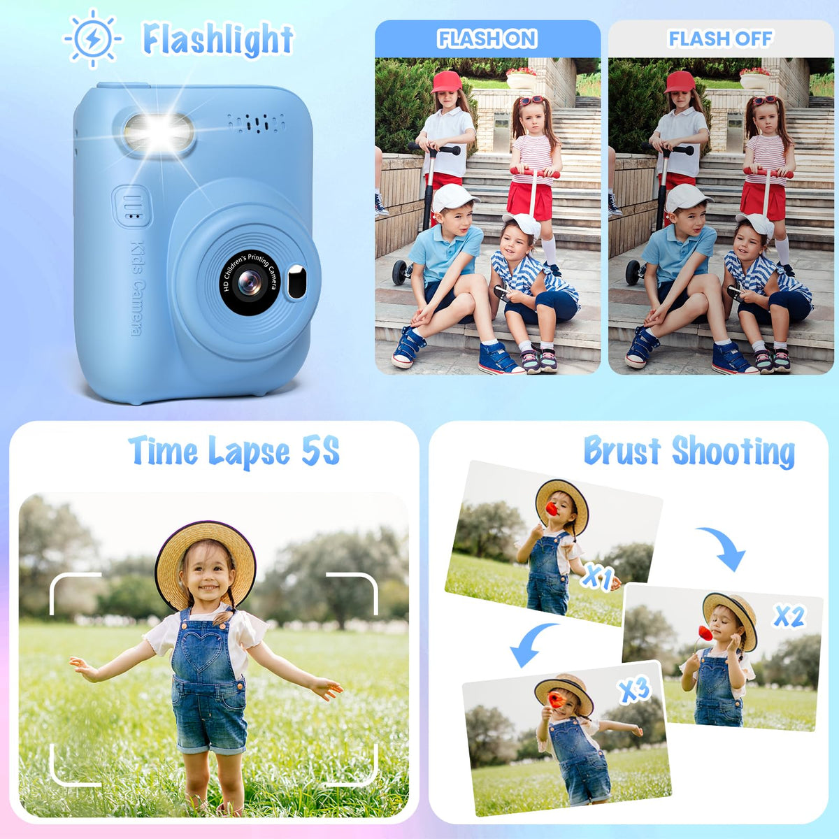 Gofunly Kids Camera burst shooting for fast action moments