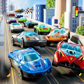 GOGIHCCH car garage and track blue for organized pretend play