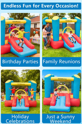 GoGoBounce indoor outdoor use adapts to yards, basements, and event venues.