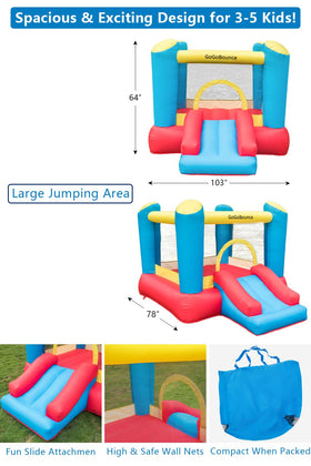 GoGoBounce jumbo jumping area supports multiple children for group play.