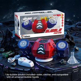 GoGonova bubble machine seven color RGB lights for vivid ambience.