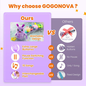 GoGonova detachable music box caterpillar shows convenient detaching for quick maintenance.