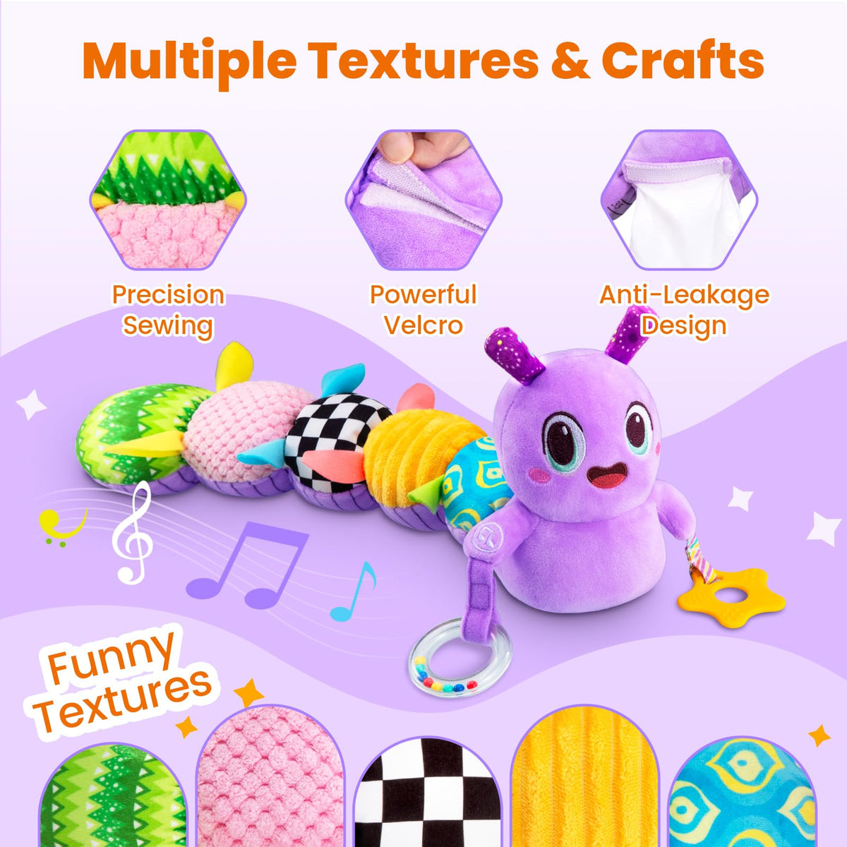 GoGonova travel-friendly caterpillar toy helps entertain baby on the go.