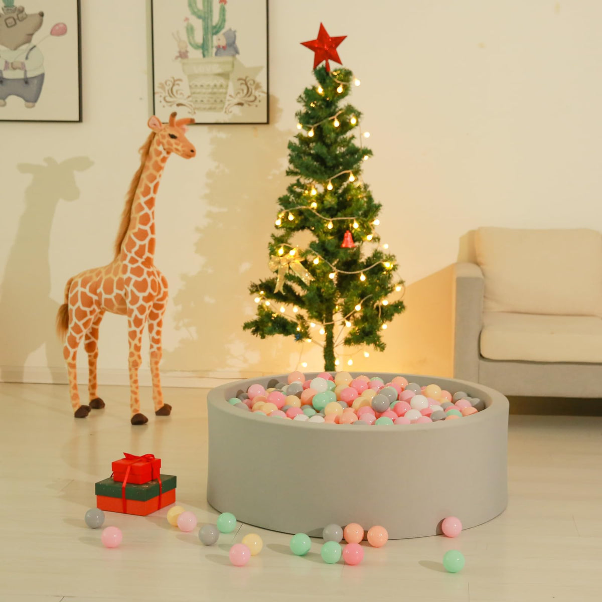 GOGOSO 100 pit balls color variety matches playroom décor themes.