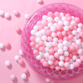 GOGOSO ball pit balls pink close-up showing vibrant color and safe design.