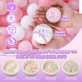 GOGOSO 100-piece pink ball set in toddler hands ready for play.