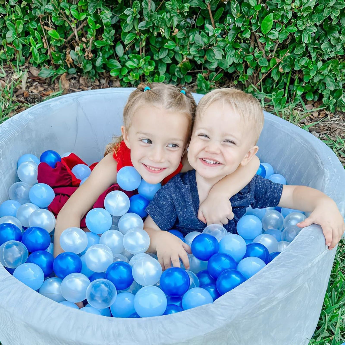 GOGOSO ball pit balls clear, translucent design enhances light-filled play.