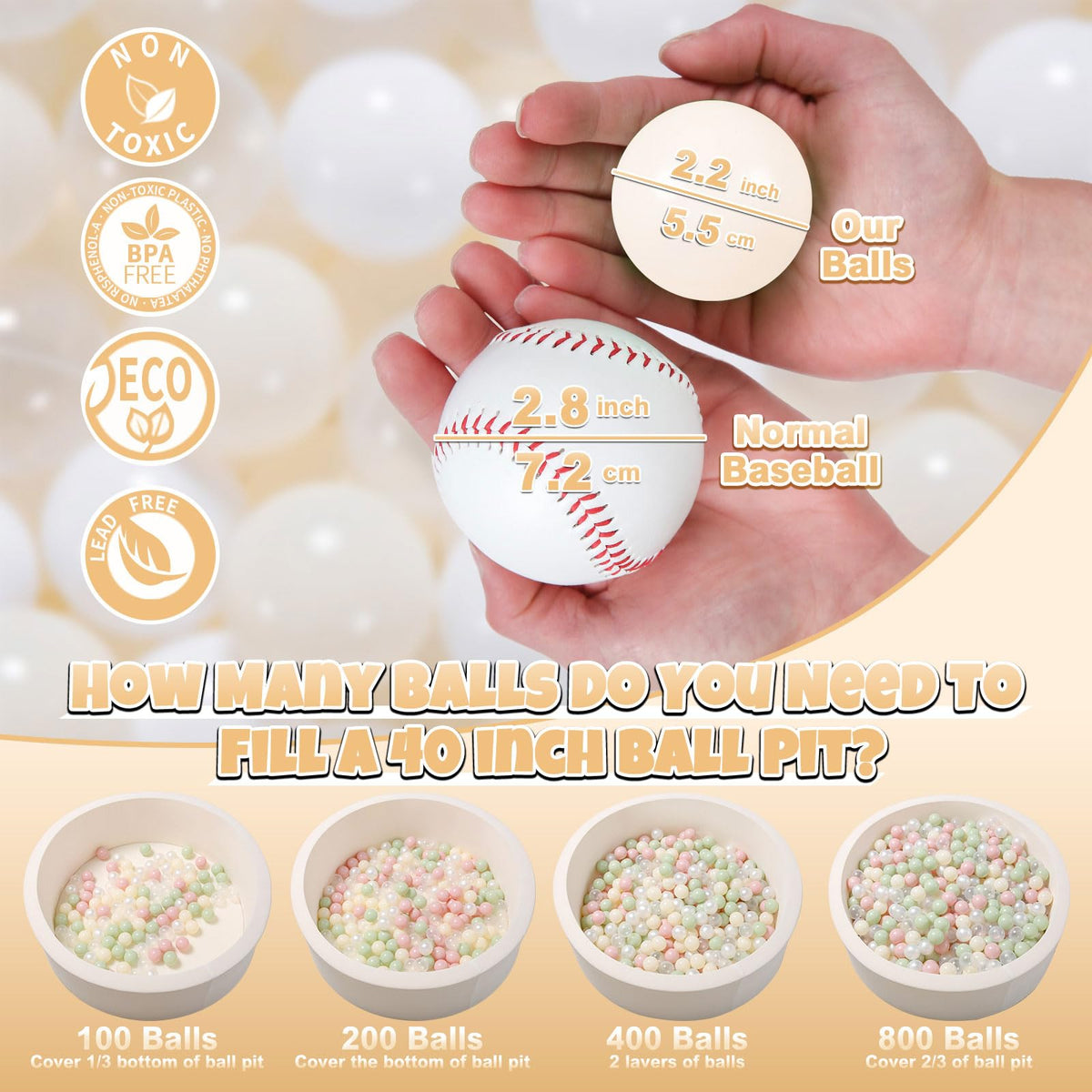 GOGOSO ball pit balls filled in a playpen for safe hands.