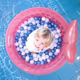 GOGOSO ball pit balls used to outfit a kiddie pool setup.