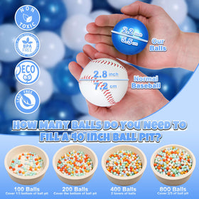 GOGOSO light blue ball pit ball promoting grasping and coordination.