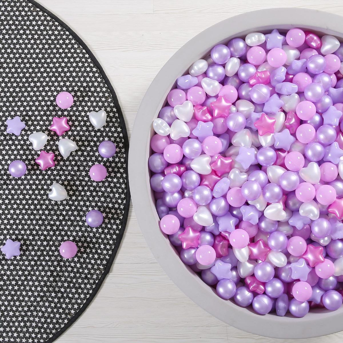 Bright pastel colors ideal for party décor and play spaces.