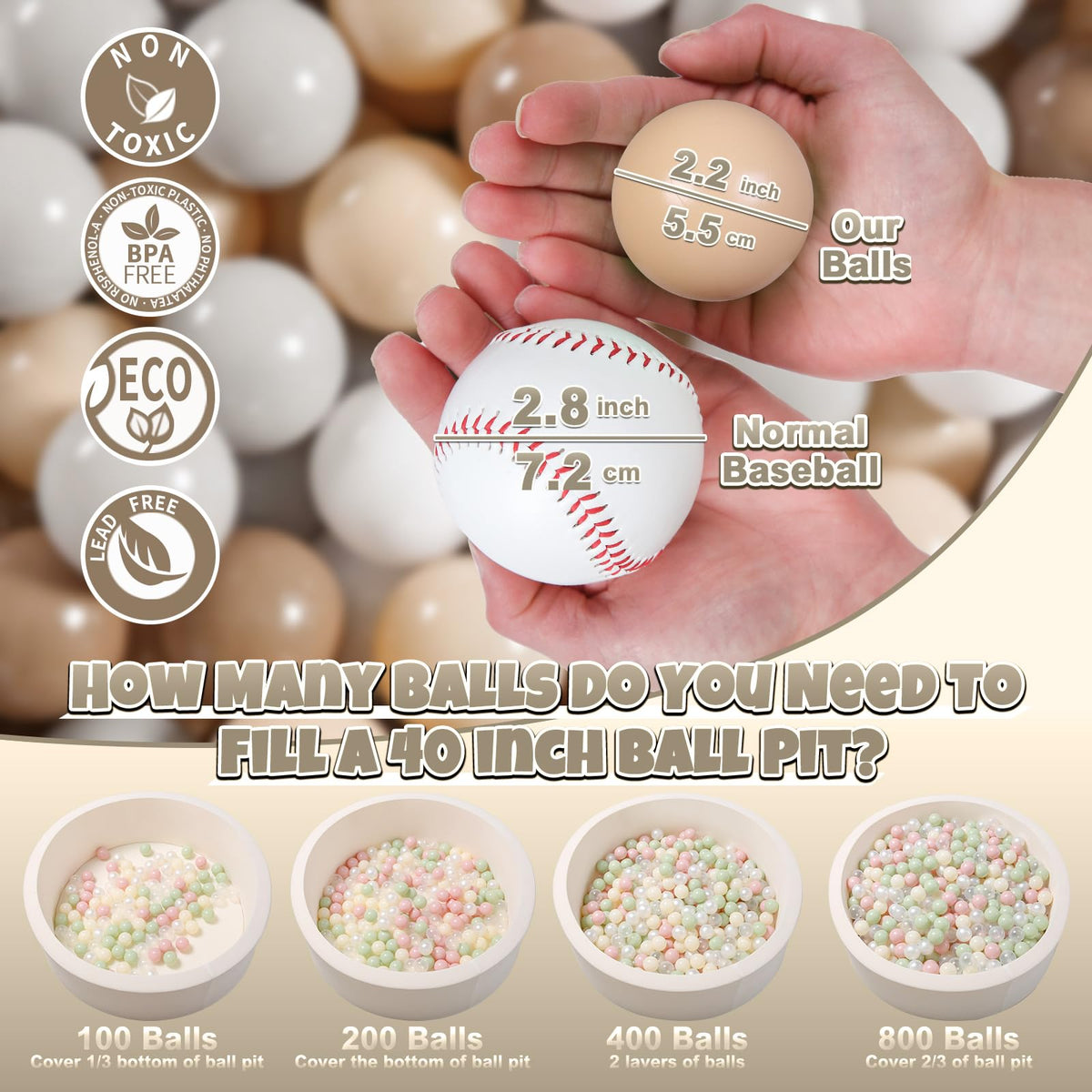 GOGOSO ball pit balls with soft plastic for toddler-friendly fun