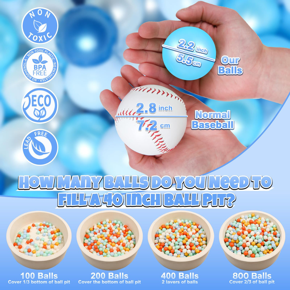 GOGOSO blue balls for toddler grip and safe play.