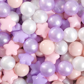 GOGOSO pink and purple star pit balls for playhouses promote safe indoor ball pits.